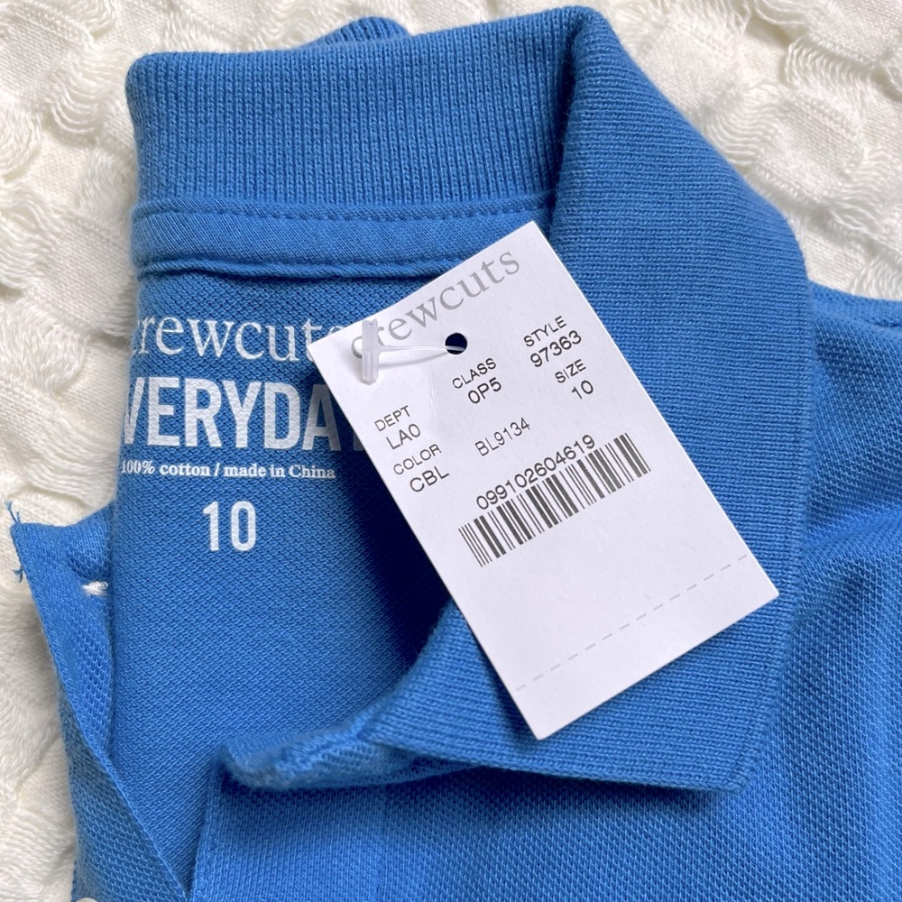 NWT Boys Crewcuts blue long sleeve polo size 10